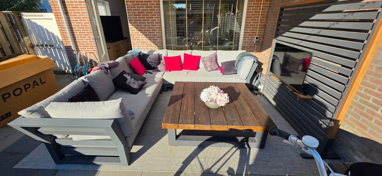 Luxe Life Nevada loungeset tuinset 9 mnd oud. Tafel 140 zgan, Tuin en Terras, Ophalen, Bank, Aluminium, Zo goed als nieuw