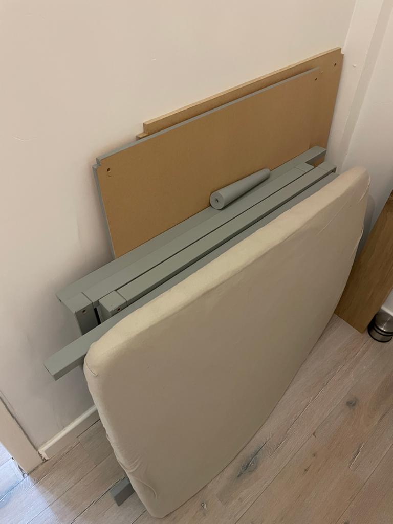 Europe Baby Box Evy Blauw Grijs - In hoogte verstelbaar, Ophalen, Zo goed als nieuw, Vierkant, In hoogte verstelbaar