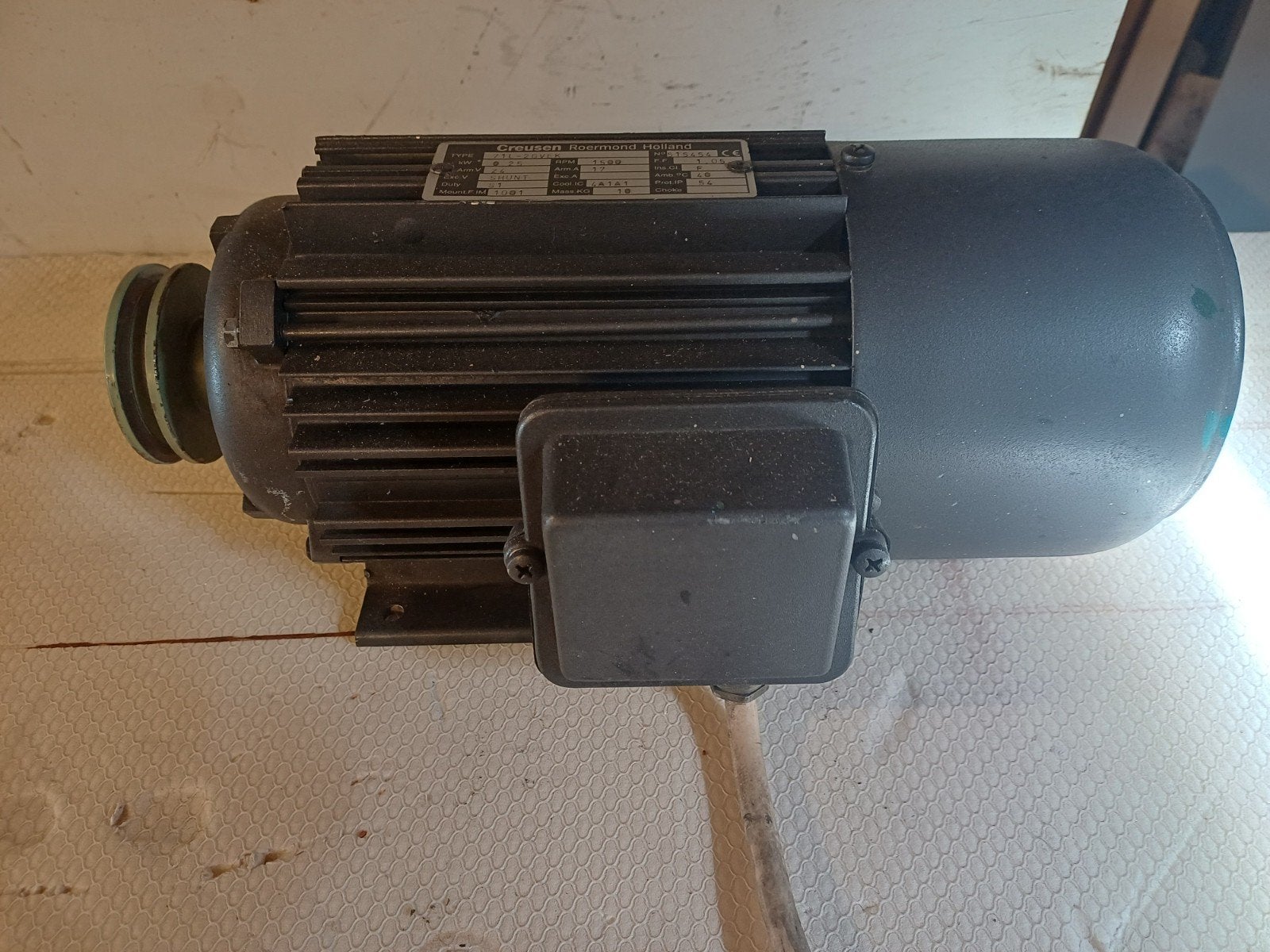 Elektromotor Creusen 24volt, Doe-het-zelf en Verbouw, Motoren, Ophalen, Zo goed als nieuw, Elektromotor, 1400 tot 1800 rpm