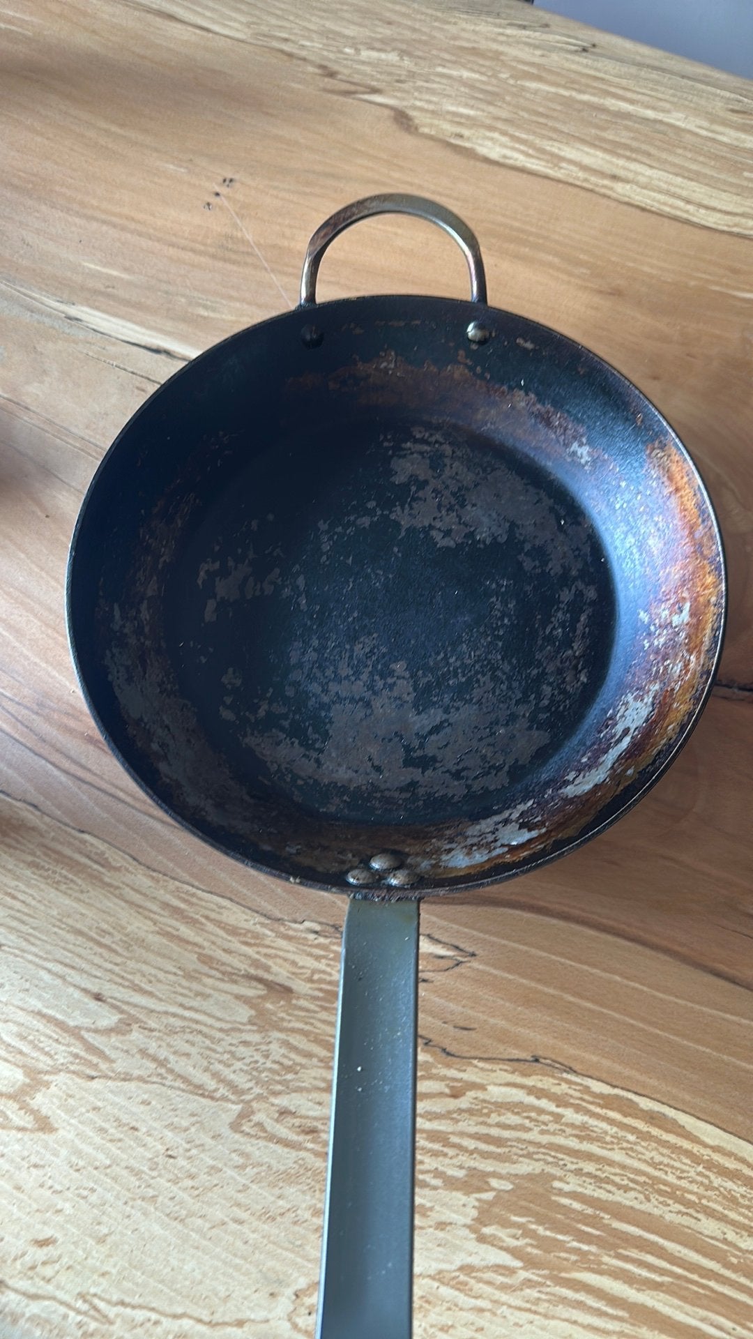 DeBuyer stalen pan 32cm, Ophalen, Gebruikt, Overige materialen