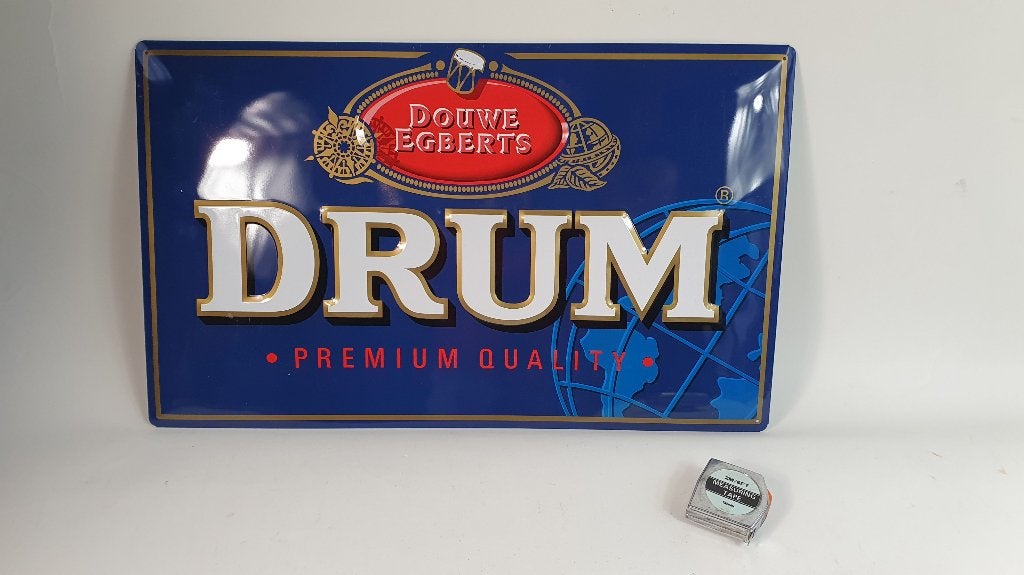 DRUM shag reclamebord metaal, wandbord. S37, Ophalen of Verzenden