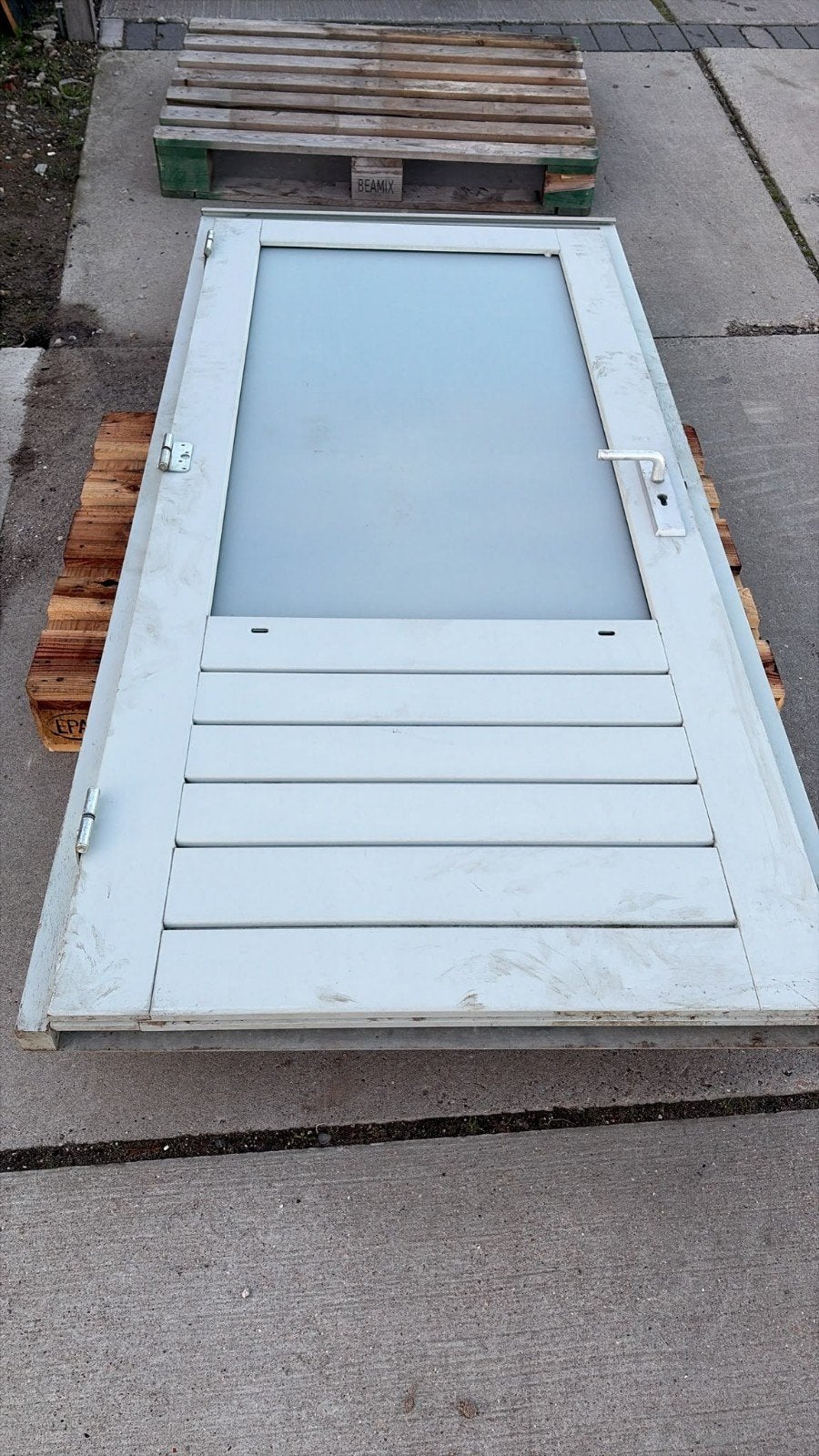 meranti deur met kozijn - 211x93cm deur, Gebruikt, 215 cm of meer, Buitendeur, Glas