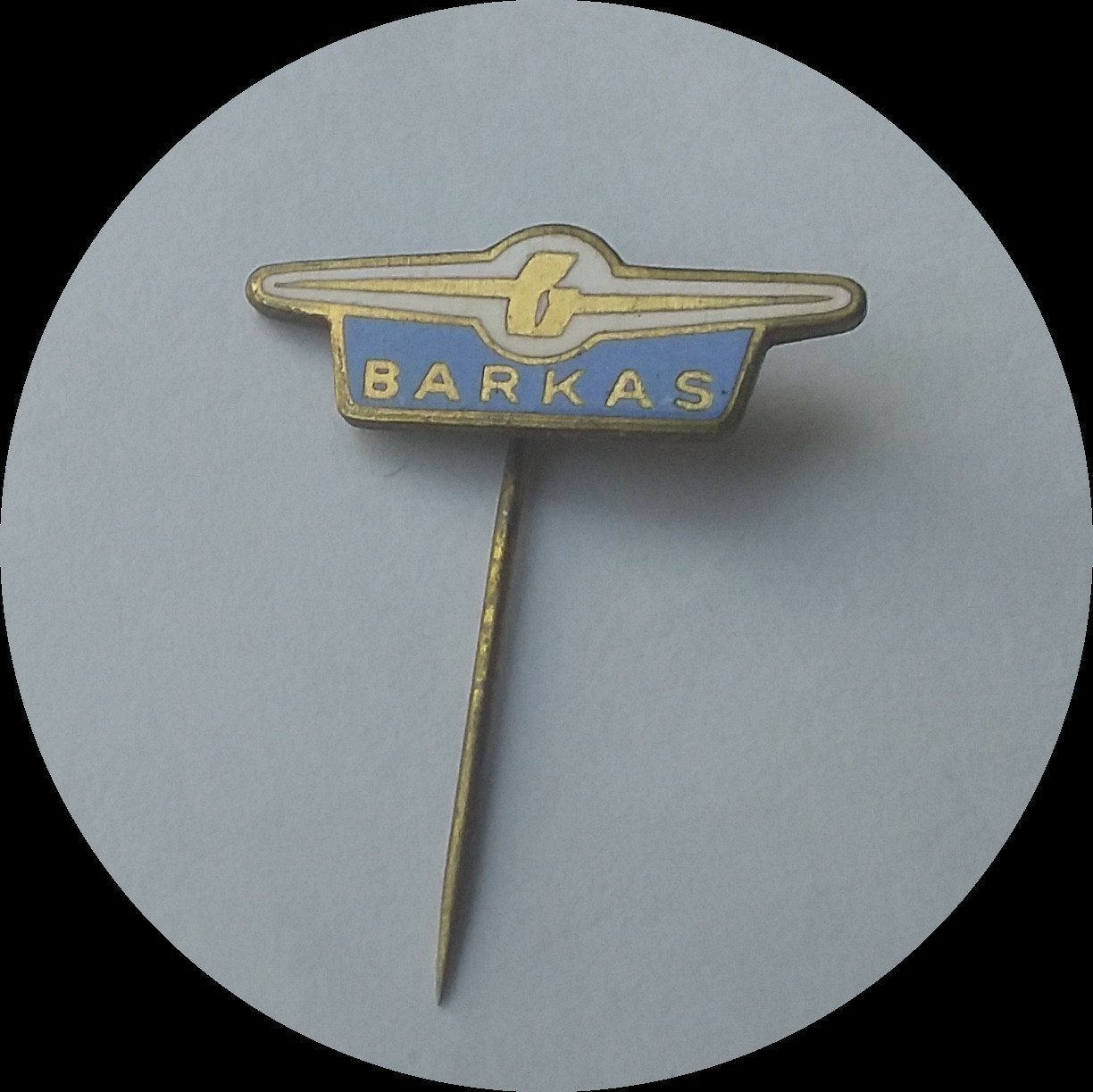 BARKAS oud AUTOMERK speldje, Ophalen of Verzenden, Zo goed als nieuw, Transport, Speldje of Pin