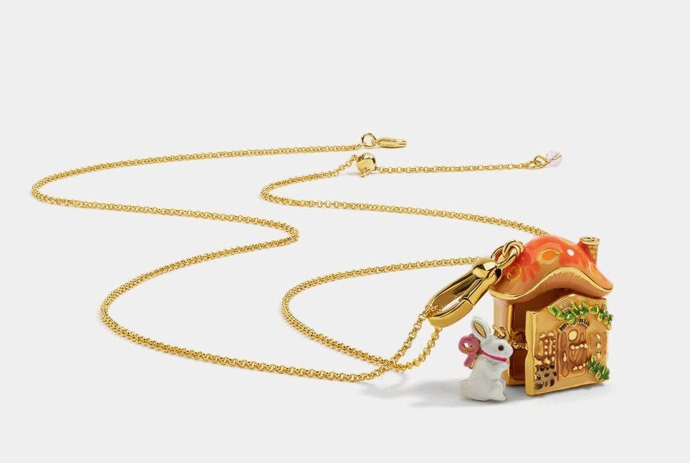 Schattige nieuwe ketting met een paddestoel huisje, Overige materialen, Verstelbaar, Nieuw, Ophalen of Verzenden