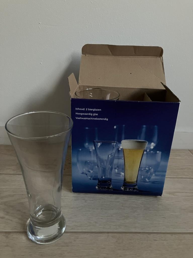 Bierglazen Intermezzo 34cl (2 glazen), Glas of Glazen, Nieuw, Ophalen of Verzenden, Glas