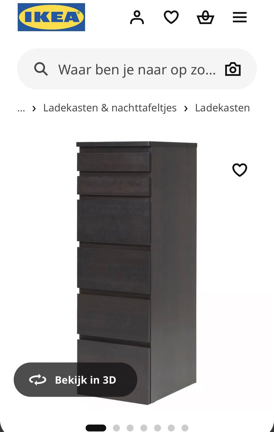 Ladekast met spiegel - IKEA, Ophalen, 5 laden of meer, Zo goed als nieuw, Minder dan 100 cm