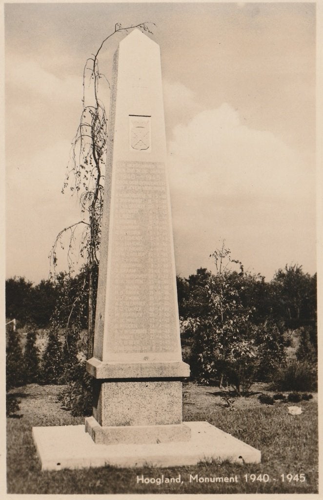HOOGLAND Monument 1940 -1945, Verzenden, 1940 tot 1960, Gelopen, Utrecht