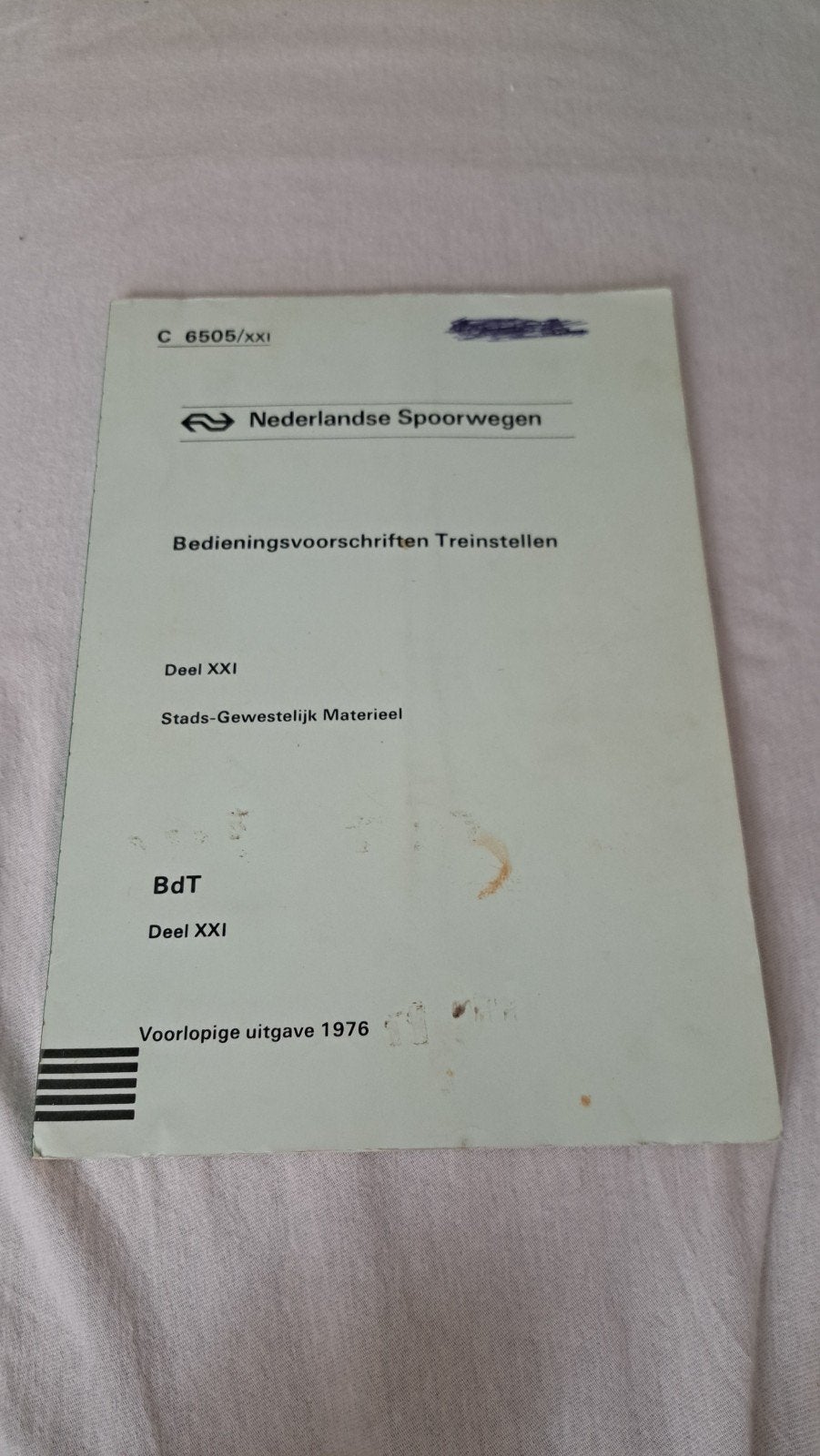 C6505/XXI Bedieningsvoorschriften Treinstellen SGM, Ophalen of Verzenden, Gebruikt, Trein, Overige typen