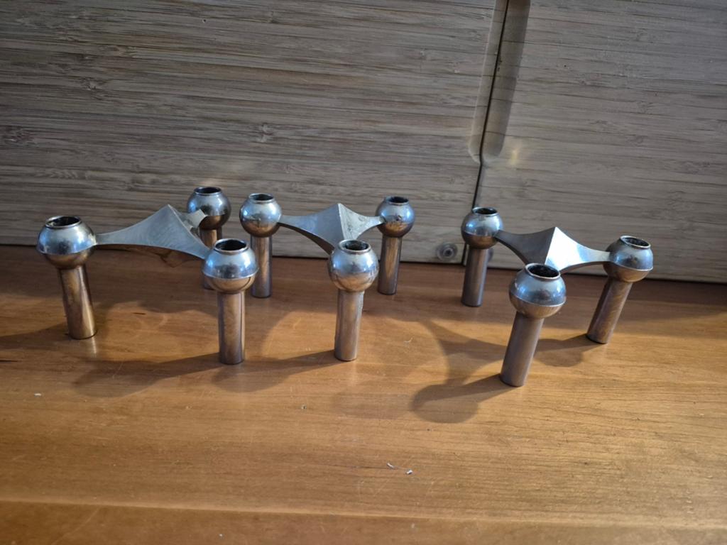 Vintage werner stoff Nagel Kandelaar Set, Ophalen