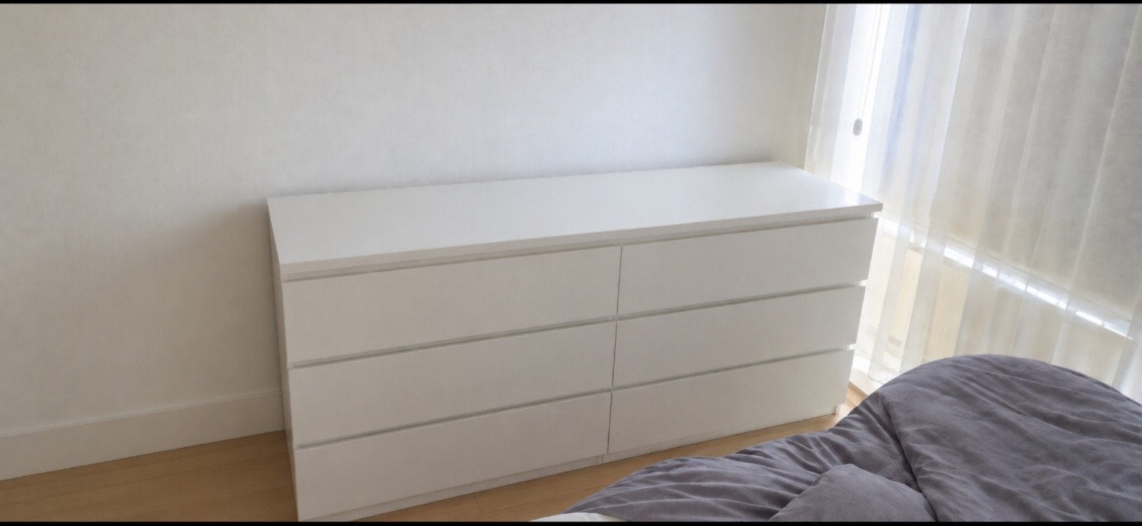 Ikea malm ladekast wit met glasplaat