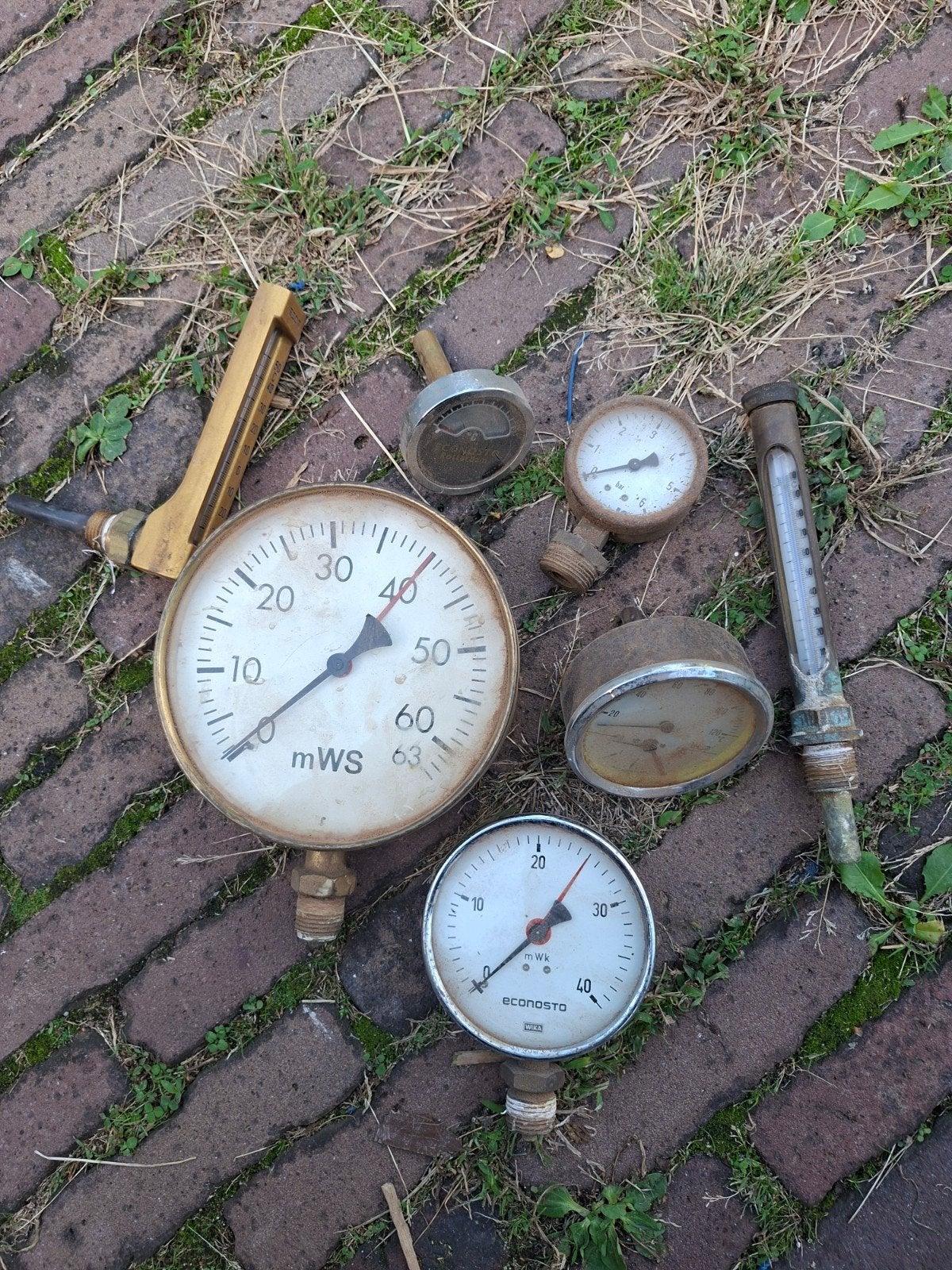 Diverse oude meters: druk, temperatuur en meer, Ophalen, Gebruikt, Druk