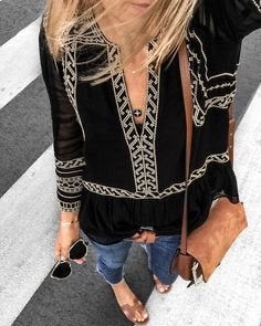 Magali Pascal zwarte top met borduursels, Kleding | Dames, Maat 38/40 (M), Zwart, Ophalen of Verzenden, Zo goed als nieuw