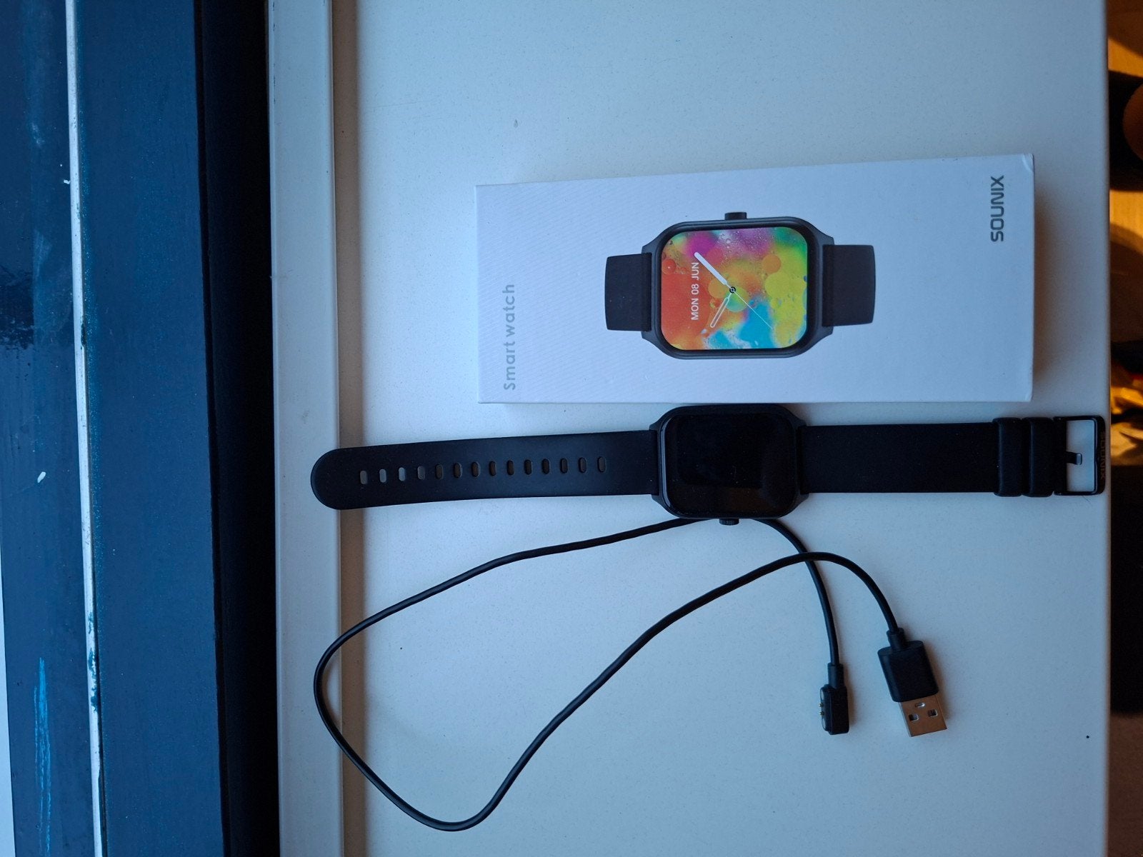 Smartwatch - Zo goed als nieuw, Sounix, Zwart, Ophalen of Verzenden, Zo goed als nieuw