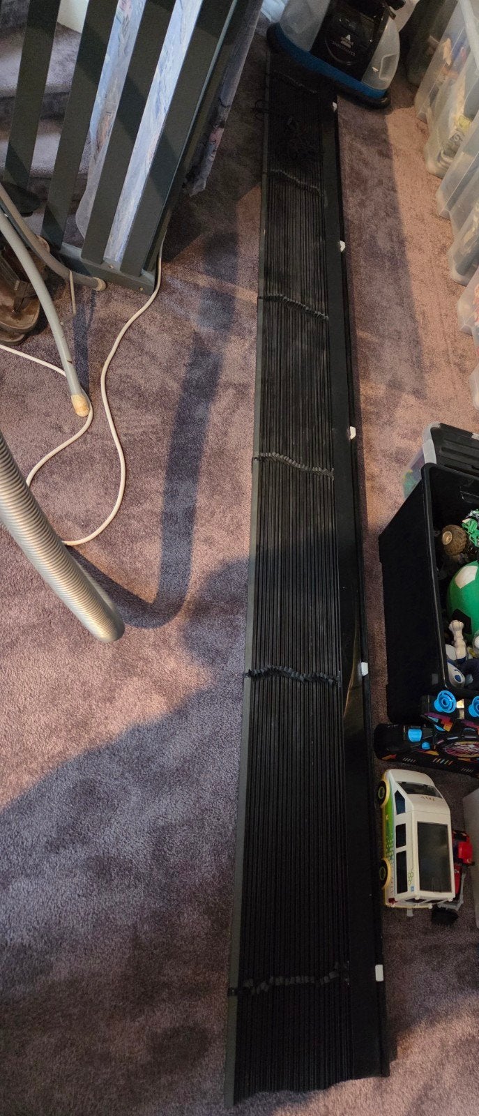 Zwarte houten jaloezieën 294x184 cm, Ophalen, Jaloezie, Gebruikt, Overige merken