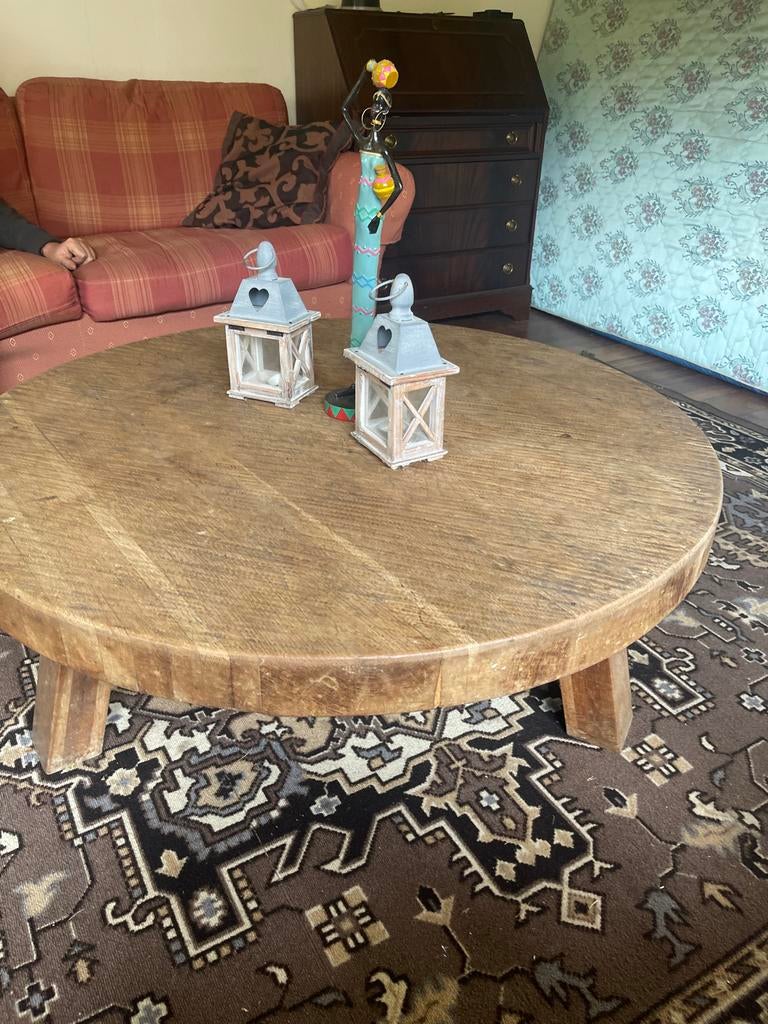 Massieve eiken salontafel, Ophalen, Zo goed als nieuw