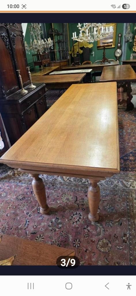 Antieke Franse eiken eettafel 260 cm, Antiek en Kunst, Ophalen