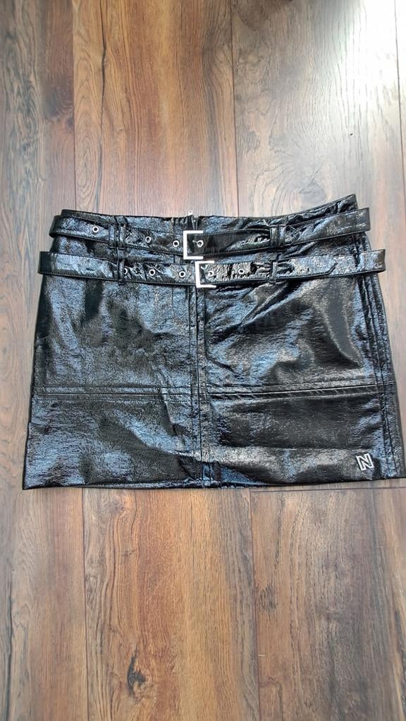 Nikkie glans/latex minirokje, Maat 38/40 (M), Zwart, Nieuw, Ophalen of Verzenden