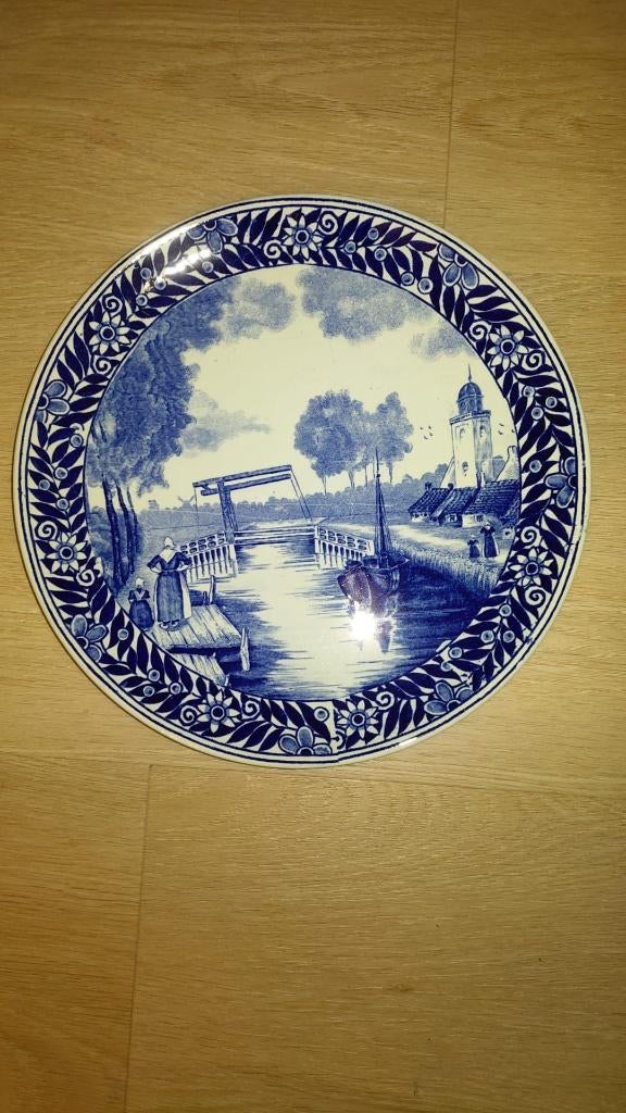 Boch Delfts blauw wandbord, Ophalen of Verzenden