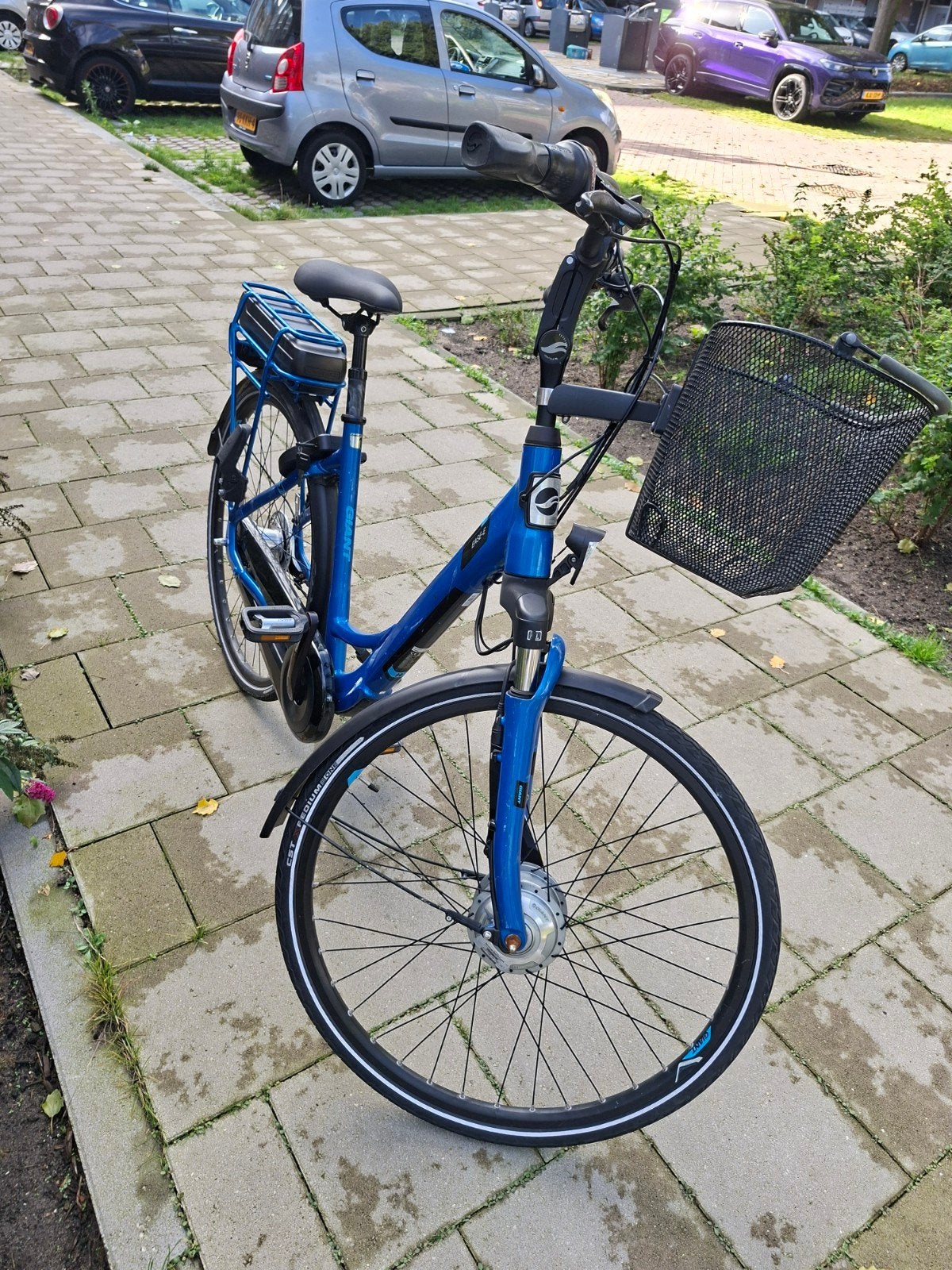 Giant elektrische fiets - Blauw, met mandje, Ophalen, Gebruikt, Giant, 51 tot 55 cm