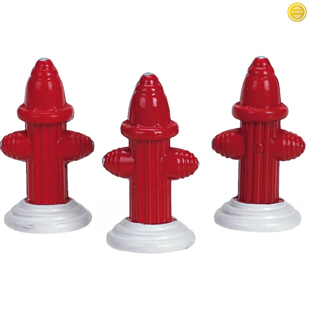 LEMAX | Metal Fire Hydrant Set Of 3 34791 (RETIRED), Diversen, Ophalen of Verzenden, Zo goed als nieuw