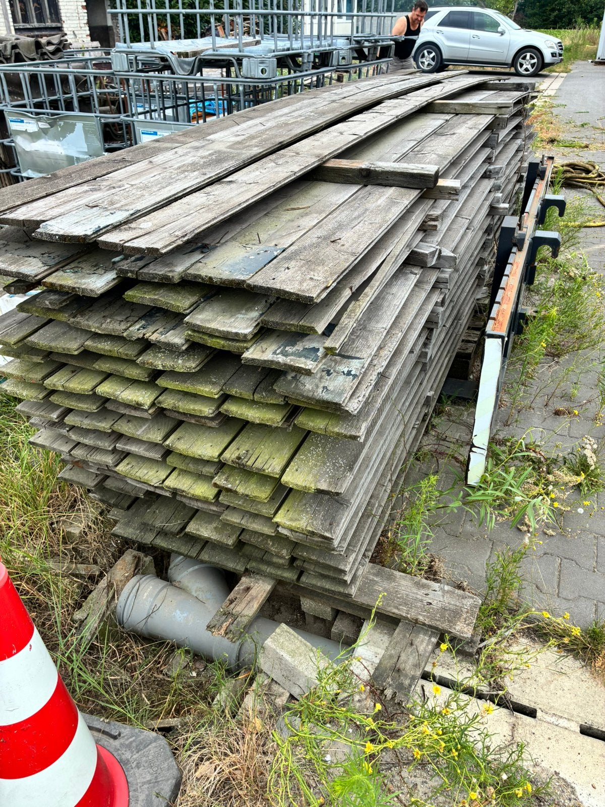 Dak beschot.  Vuren. Ongelakt. TEAB., Ophalen, Gebruikt, 250 cm of meer, Planken