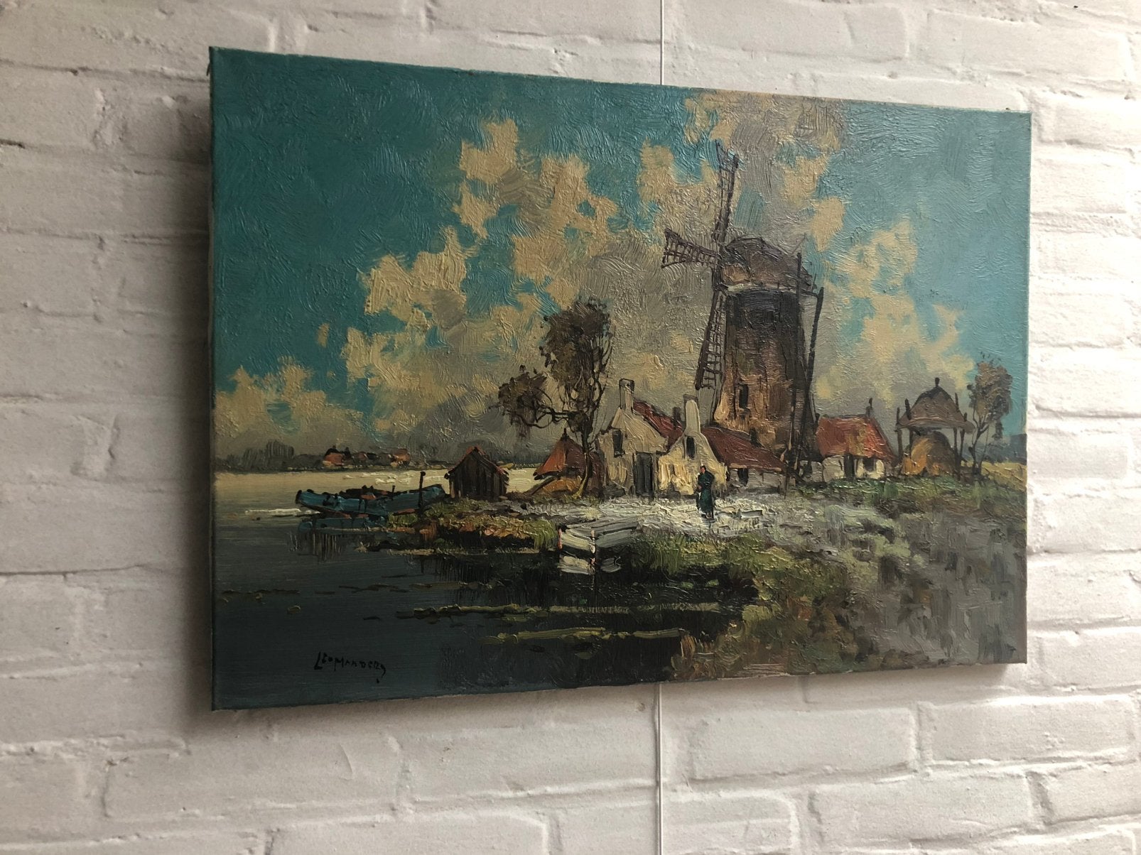 Leo Manders schildersdoek, Ophalen of Verzenden, Zo goed als nieuw, Doek