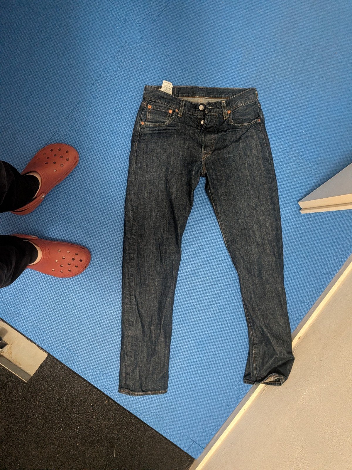 Levi's 501 Straight Jeans W30 L32 - Zo goed als nieuw, Levi's, Blauw, W32 (confectie 46) of kleiner, Ophalen of Verzenden