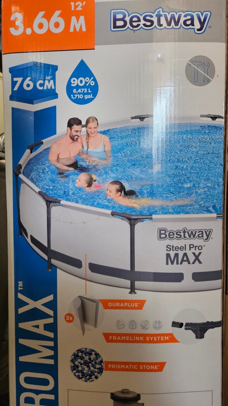 Bestway steel pro max zwembad 3,66m, Ophalen, Rond, Opzetzwembad, Minder dan 80 cm