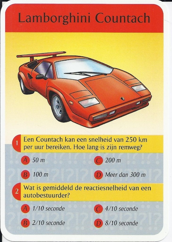 W614 verzamelkaartje lamborghini countach, Ophalen of Verzenden, Zo goed als nieuw, Auto's