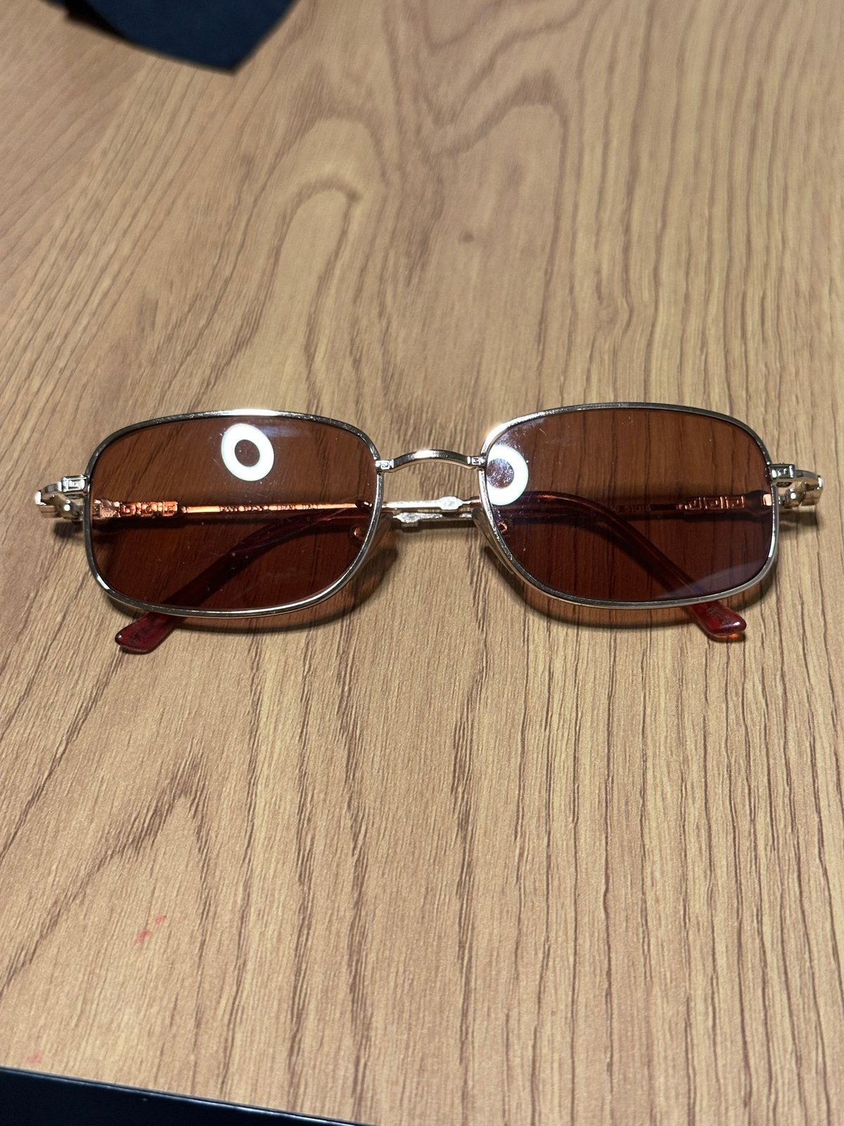 Vintage Versace Zonnebril - Goudkleurig met Bruine Glazen, Overige merken, Zonnebril, Bruin, Ophalen of Verzenden