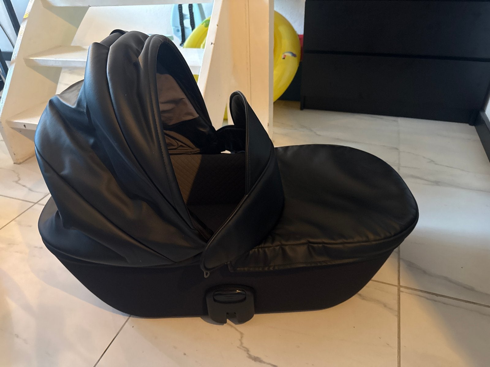 Anex Kinderwagen 3-in-1 Zwart Leer, Overige merken, Ophalen of Verzenden, Zo goed als nieuw, Combiwagen