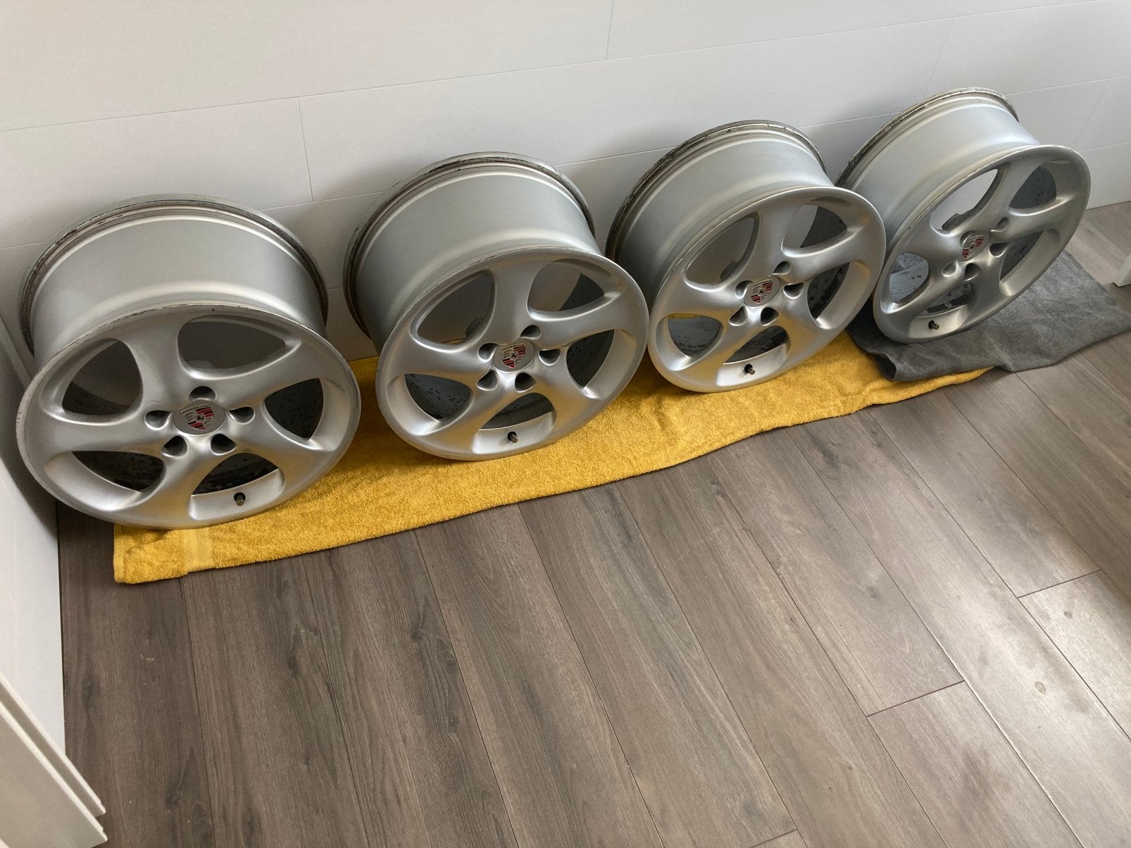 Porsche 911 Turbo 4S Breedset 996 18 inch, 18 inch, Gebruikt, Velg(en), Ophalen of Verzenden