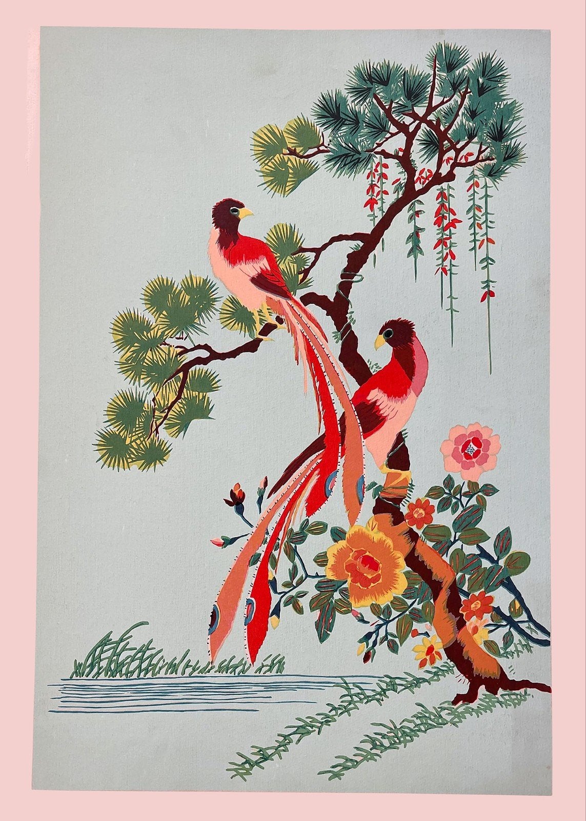 Klassieke poster Twee vogels in een boom, Ophalen of Verzenden, Nieuw, A4 of kleiner, Film en Tv