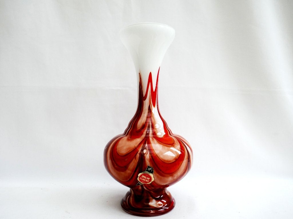 Opaline Florence (Vetreria Barbieri) - Carlo Moretti - Vaas, Ophalen of Verzenden, Huis en Inrichting
