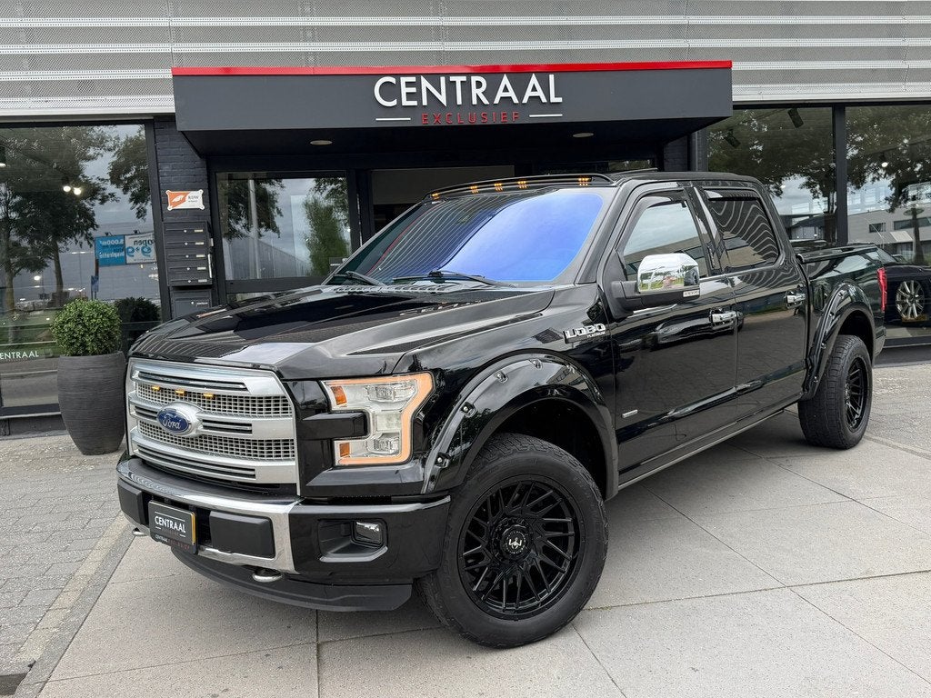 Ford USA F150 3.5 V6 SuperCrew Platinum Pano|Keyless|365PK|P, 450 kg, Gebruikt, F-150, Zwart