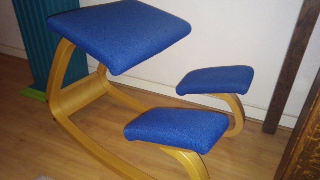 Stokke Varier Variable Balans kniestoel, Ophalen, Gebruikt, Blauw, Stof