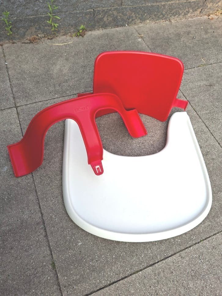 Gebruikte originele Stokke tafelblad en babyset, Ophalen of Verzenden, Gebruikt, Meegroeistoel