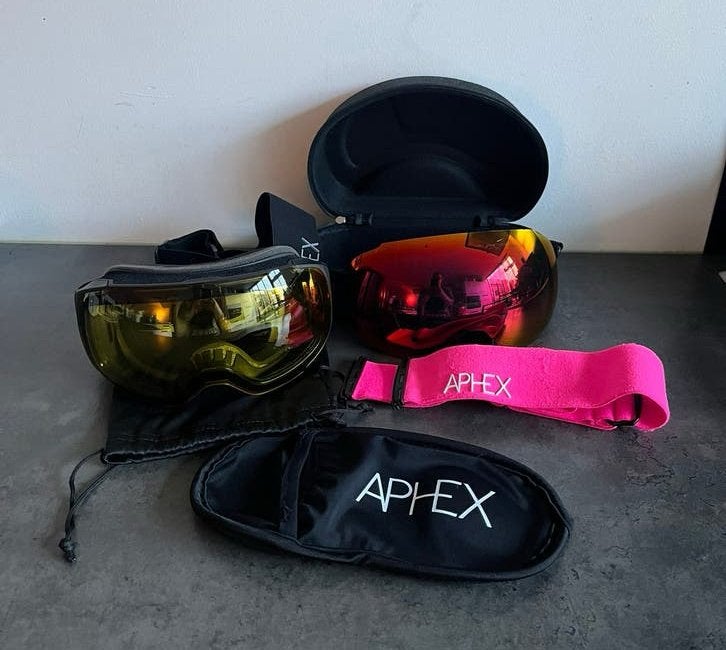 APHEX ski goggles 1 set + extra glasses, Ophalen, Zo goed als nieuw, Overige typen, Overige merken