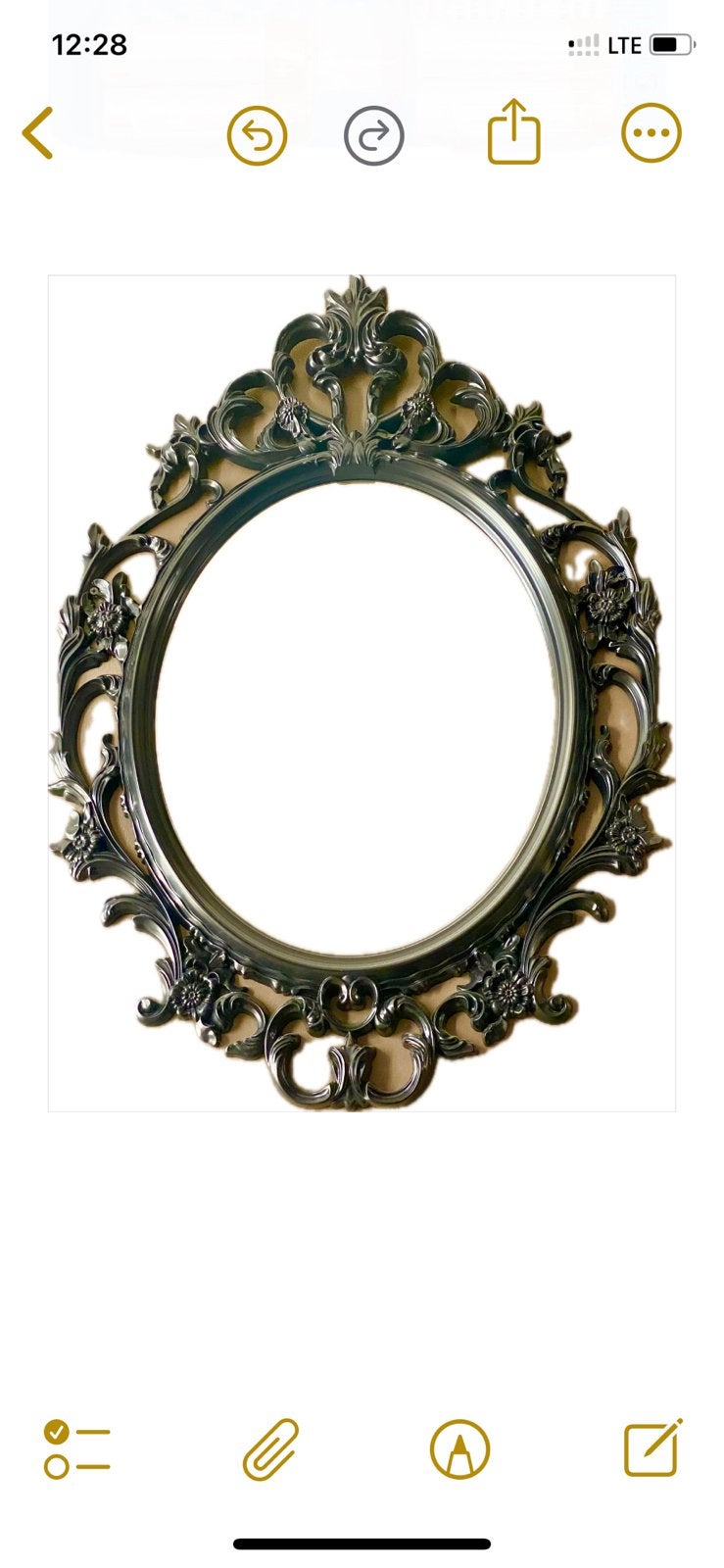 Barok Spiegel Zwart 82 x 59 cm – Rococo Stijl, Ophalen, Ovaal, 50 tot 100 cm, Minder dan 100 cm