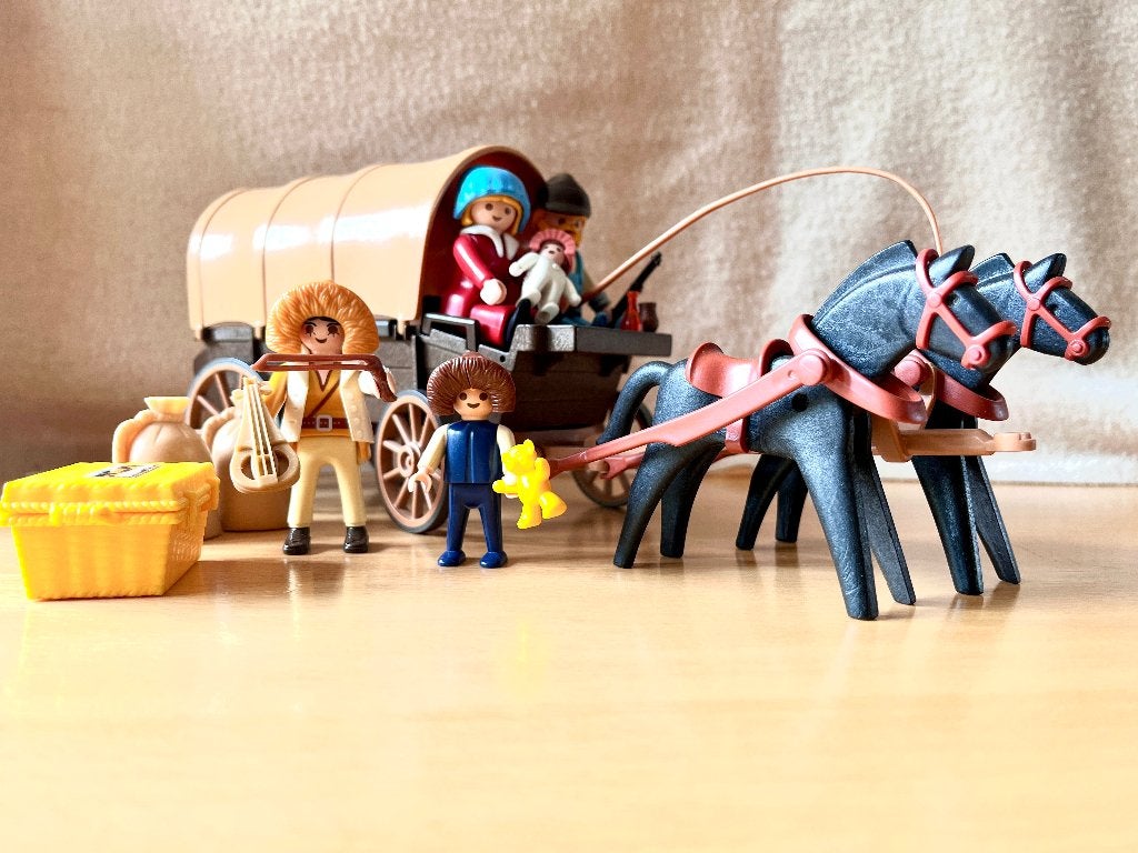 Playmobil huifkar, vintage, Gebruikt, Complete set, Voertuig, Ophalen of Verzenden