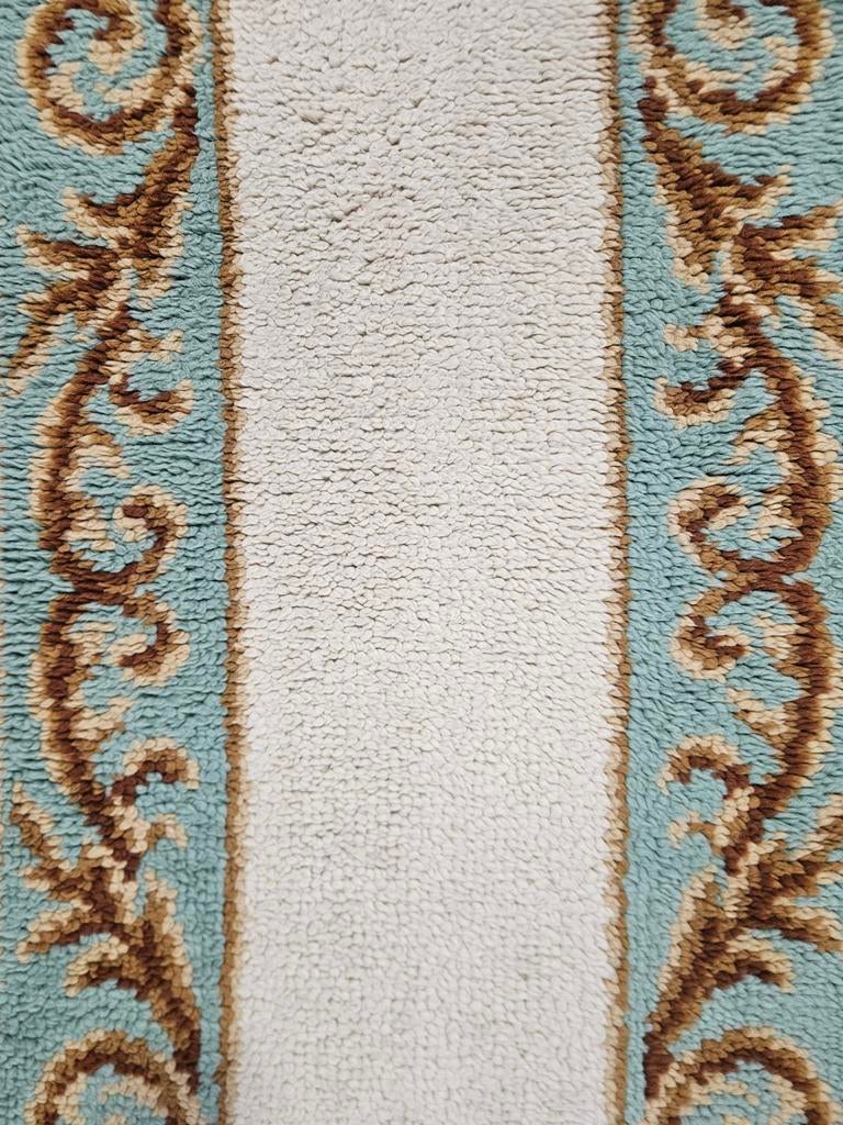 Handgemaakt oosters wol Smyrna retro floral 68x135cm, Gebruikt, 100 tot 150 cm, Crème, Onbekend