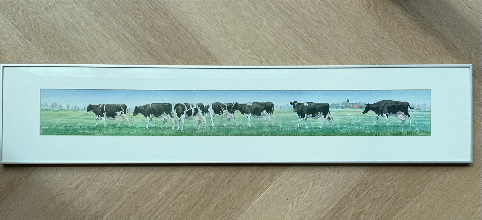 Aquarel "Op zoek naar een boer" van Wiebe van der Zee, 1996, Antiek en Kunst, Kunst | Tekeningen en Foto's, Ophalen