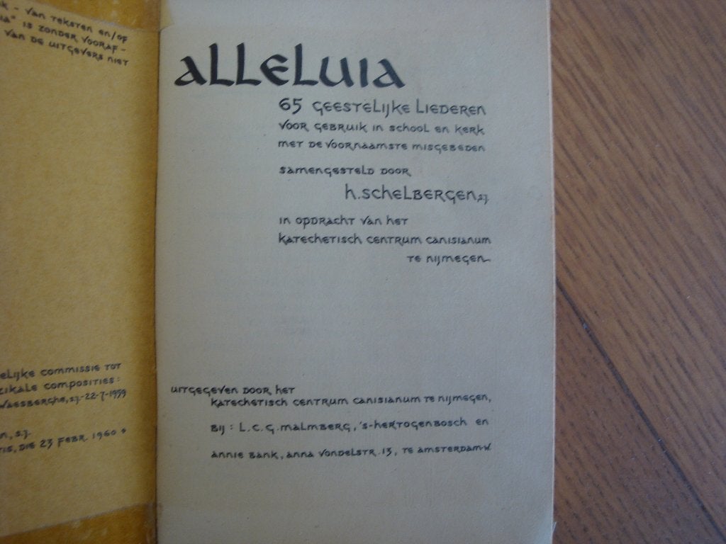 Boek Alleluia 65 geestelijke liederen uit 1959, Ophalen of Verzenden, Gelezen, Overige onderwerpen