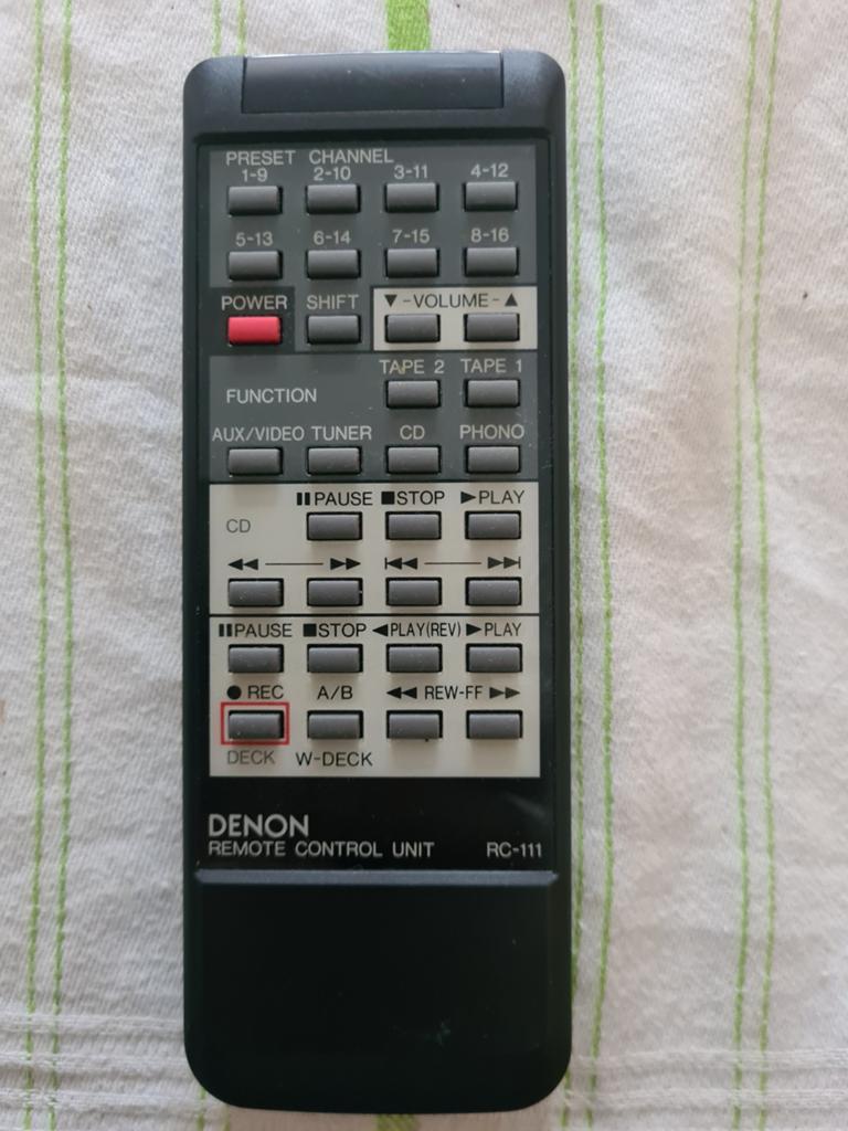 Denon RC 111 remote, Ophalen