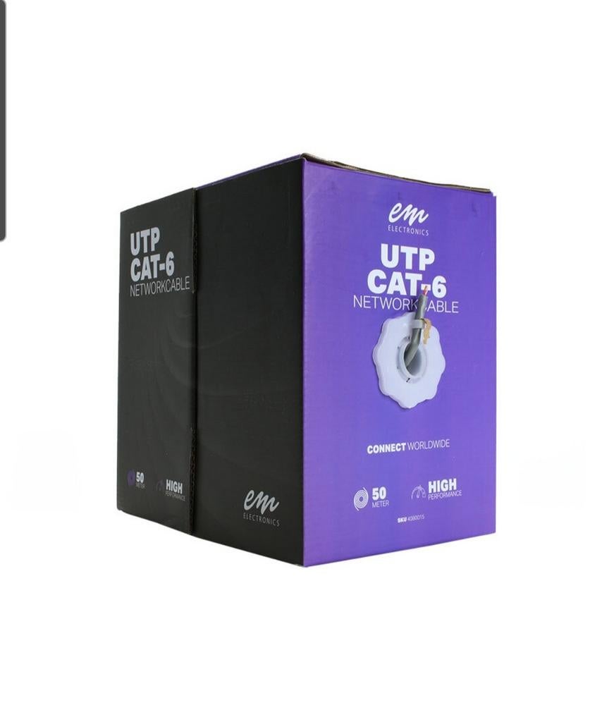 EMhub UTP CAT6 kabel rol van 22 meter, Ophalen of Verzenden, Nieuw