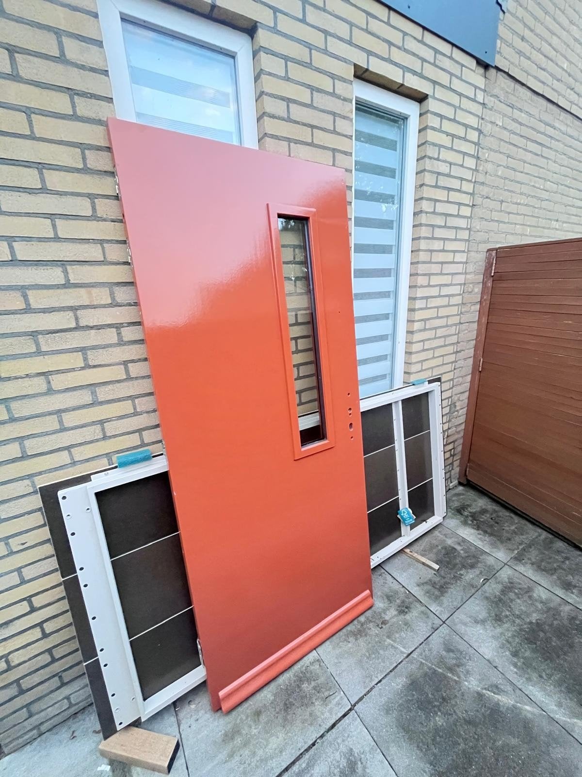 Nieuw!Houten voordeur, Ophalen, 80 tot 100 cm, Nieuw, Buitendeur