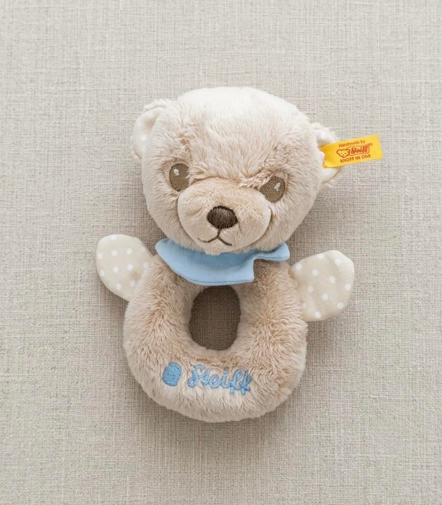 Steiff Rammelaar Beer "Sleep Well" – Blauw/Stippen – NIEUW, Verzamelen, Beren en Cherished Teddies, Ophalen of Verzenden, Nieuw