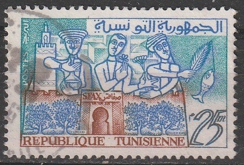 5268. Tunesie 530 gest. Sfax, Postzegels en Munten, Ophalen of Verzenden, Tunesië, Gestempeld