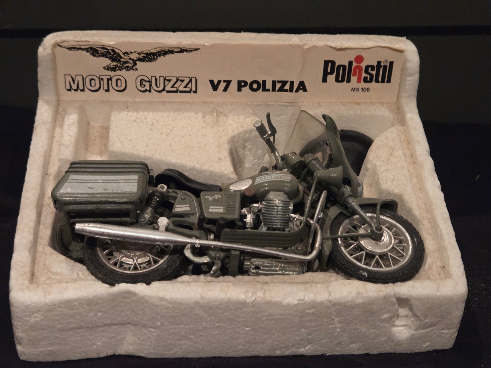 VintageSchaalmodel Moto Guzzi V7 Polizia Polistil MS 108, Ophalen of Verzenden, Groter dan 1:32, Auto, Overige merken