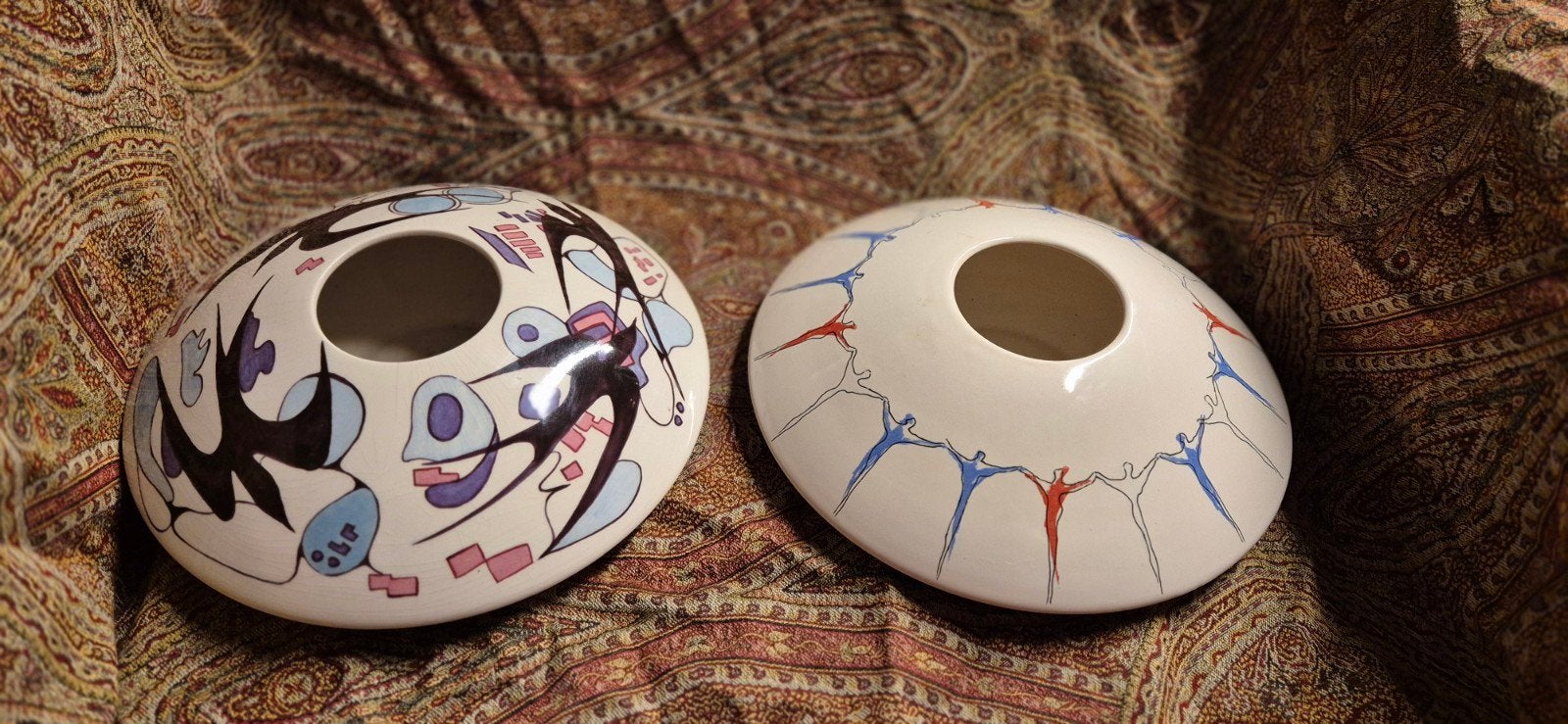 2 discus vazen van Corry Ammerlaan-Van Niekerk, Antiek en Kunst, Ophalen of Verzenden